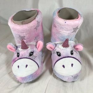 Unicorn Slippers Boots Toasties 11-12 Rubber Sole